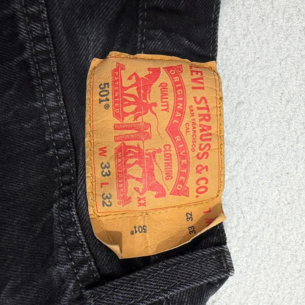Levis 501xx Jeans Men's 33x32 Black Original Fit Button Fly Denim Western Rodeo